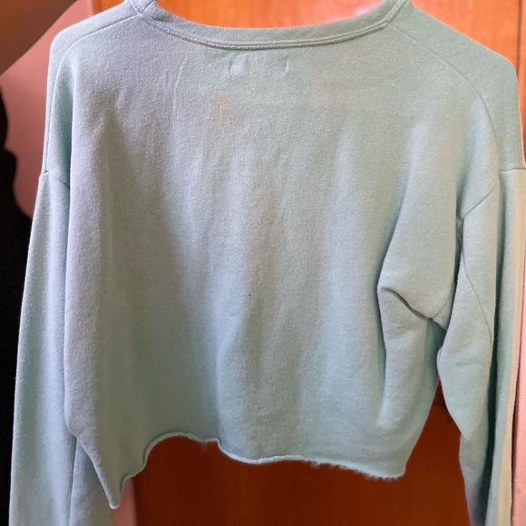 Mint green/teal cropped crew neck - Picture 2 of 4